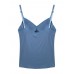 Women Solid Color Hollow Out Bra Vest Cotton V-Neck Tank Tops Women Solid Color Hollow Out Bra Vest Cotton V-Neck Tank Tops