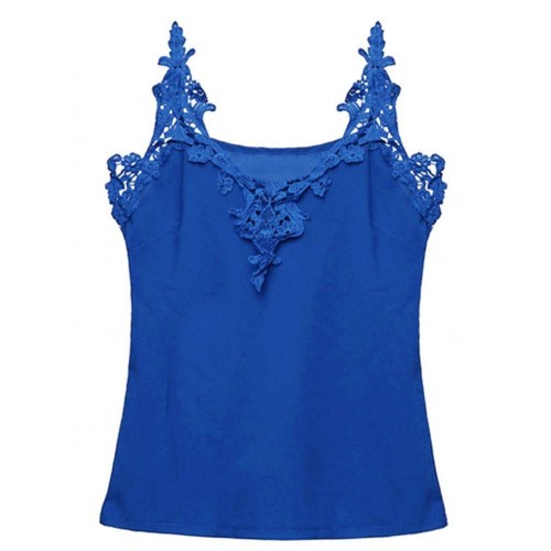 Sexy Lace Strap Patchwork Tank Tops Women Chiffon V Neck Thin Vest Sexy Lace Strap Patchwork Tank Tops Women Chiffon V Neck Thin Vest