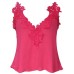 Sexy Lace Strap Patchwork Tank Tops Women Chiffon V Neck Thin Vest Sexy Lace Strap Patchwork Tank Tops Women Chiffon V Neck Thin Vest