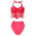 Sexy Hot Women Plus Size High Waist Push Up Tassle Swimsuit Sexy Hot Women Plus Size High Waist Push Up Tassle Swimsuit