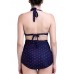Women Vintage Dots Plus Size Wireless Backless High Waist Bikini Swimsuits Women Vintage Dots Plus Size Wireless Backless High Waist Bikini Swimsuits