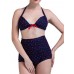 Women Vintage Dots Plus Size Wireless Backless High Waist Bikini Swimsuits Women Vintage Dots Plus Size Wireless Backless High Waist Bikini Swimsuits