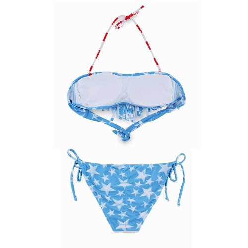 Women Sexy American Flag Fringe Bandeau Tassel Bikini Women Sexy American Flag Fringe Bandeau Tassel Bikini