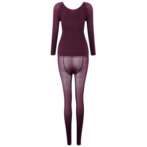 Women Thermostated Thin Thermal Seamless Body Shaping Long Underwear Set Sleepwear Women Thermostated Thin Thermal Seamless Body Shaping Long Underwear Set Sleepwear