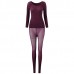 Women Thermostated Thin Thermal Seamless Body Shaping Long Underwear Set Sleepwear Women Thermostated Thin Thermal Seamless Body Shaping Long Underwear Set Sleepwear