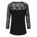 Sexy Lace Patchwork Hollow Out Long Sleeve Women Bottom T-Shirt Sexy Lace Patchwork Hollow Out Long Sleeve Women Bottom T-Shirt