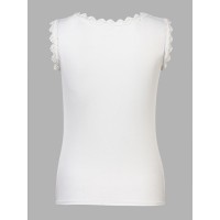 Casual Slim Lace Crochet Solid Color Sleeveless Women Vest Tank Top