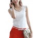 Casual Slim Lace Crochet Solid Color Sleeveless Women Vest Tank Top Casual Slim Lace Crochet Solid Color Sleeveless Women Vest Tank Top