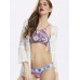 Women Sexy High Neck Geometry Printed Hollow Out Back Padded Bikini Set Beachwear Women Sexy High Neck Geometry Printed Hollow Out Back Padded Bikini Set Beachwear