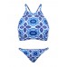 Sexy Women Halter Lace-Up Denim Padded Bralette Top Twinset Bikini Set Bathing Suit Sexy Women Halter Lace-Up Denim Padded Bralette Top Twinset Bikini Set Bathing Suit