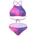 Sexy Women Halter Lace-Up Denim Padded Bralette Top Twinset Bikini Set Bathing Suit Sexy Women Halter Lace-Up Denim Padded Bralette Top Twinset Bikini Set Bathing Suit