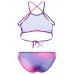 Sexy Women Halter Lace-Up Denim Padded Bralette Top Twinset Bikini Set Bathing Suit Sexy Women Halter Lace-Up Denim Padded Bralette Top Twinset Bikini Set Bathing Suit