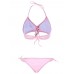Women Sexy Pink Criss Cross Belt Wireless Bikini Halter Lace-Up Solid Color Swimwear Women Sexy Pink Criss Cross Belt Wireless Bikini Halter Lace-Up Solid Color Swimwear