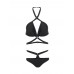 Sexy Pure Color Black Bandage Halter Strap Triangle Bikini Sets Sexy Pure Color Black Bandage Halter Strap Triangle Bikini Sets