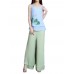 Elegant Women Lotus Ink Printing Fake Two-piece Cotton Linen Tank Top Elegant Women Lotus Ink Printing Fake Two-piece Cotton Linen Tank Top