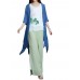 Elegant Women Lotus Ink Printing Fake Two-piece Cotton Linen Tank Top Elegant Women Lotus Ink Printing Fake Two-piece Cotton Linen Tank Top