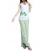 Elegant Women Lotus Ink Printing Fake Two-piece Cotton Linen Tank Top Elegant Women Lotus Ink Printing Fake Two-piece Cotton Linen Tank Top