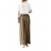 Women Loose Waistband Pure Color Cotton Linen Wide Leg Pants Women Loose Waistband Pure Color Cotton Linen Wide Leg Pants
