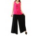 Women Loose Waistband Pure Color Cotton Linen Wide Leg Pants Women Loose Waistband Pure Color Cotton Linen Wide Leg Pants