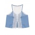 Casual Women V-Neck Sleeveless Short Lace Sling Denim Vest Casual Women V-Neck Sleeveless Short Lace Sling Denim Vest
