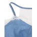 Casual Women V-Neck Sleeveless Short Lace Sling Denim Vest Casual Women V-Neck Sleeveless Short Lace Sling Denim Vest