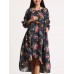 Women Retro Floral Printing Kaftan Long Sleeve Maxi Dress Women Retro Floral Printing Kaftan Long Sleeve Maxi Dress