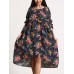 Women Retro Floral Printing Kaftan Long Sleeve Maxi Dress Women Retro Floral Printing Kaftan Long Sleeve Maxi Dress