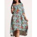 Women Retro Floral Printing Kaftan Long Sleeve Maxi Dress Women Retro Floral Printing Kaftan Long Sleeve Maxi Dress