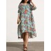 Women Retro Floral Printing Kaftan Long Sleeve Maxi Dress Women Retro Floral Printing Kaftan Long Sleeve Maxi Dress