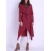Casual Women Long Sleeve Pure Color Duster Jacket With Belt Casual Women Long Sleeve Pure Color Duster Jacket With Belt