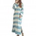 Cozy Soft Stripe Long Sleeve Homewear Round Collar Breathable Sleepwear Cozy Soft Stripe Long Sleeve Homewear Round Collar Breathable Sleepwear