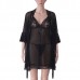 Three-piece Women Sexy Transparent Mesh Slip Dress Pure Color Robe Sleepwear Sets Three-piece Women Sexy Transparent Mesh Slip Dress Pure Color Robe Sleepwear Sets