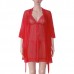 Three-piece Women Sexy Transparent Mesh Slip Dress Pure Color Robe Sleepwear Sets Three-piece Women Sexy Transparent Mesh Slip Dress Pure Color Robe Sleepwear Sets