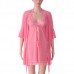 Three-piece Women Sexy Transparent Mesh Slip Dress Pure Color Robe Sleepwear Sets Three-piece Women Sexy Transparent Mesh Slip Dress Pure Color Robe Sleepwear Sets
