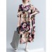 Casual S-5XL Women Loose Lotus Printing Dress Casual S-5XL Women Loose Lotus Printing Dress