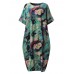 Casual S-5XL Women Loose Lotus Printing Dress Casual S-5XL Women Loose Lotus Printing Dress