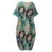 Casual S-5XL Women Loose Lotus Printing Dress Casual S-5XL Women Loose Lotus Printing Dress