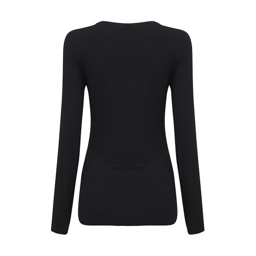 Sexy Women Long Sleeve O-neck Hole Stretch Pure Color T-shirts Sexy Women Long Sleeve O-neck Hole Stretch Pure Color T-shirts