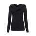 Sexy Women Long Sleeve O-neck Hole Stretch Pure Color T-shirts Sexy Women Long Sleeve O-neck Hole Stretch Pure Color T-shirts