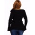 Casual Women Deep V-Neck Irregular Hem Long Sleeve Knitted T-shirts Casual Women Deep V-Neck Irregular Hem Long Sleeve Knitted T-shirts