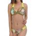 Sexy Crochet Mixed Color Printed Striped Deep Plunge Wireless Bikini Sets Sexy Crochet Mixed Color Printed Striped Deep Plunge Wireless Bikini Sets
