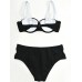 Sexy Patchwork Backless Wirelss Push Up Breathable Bikini Beachwear For Women Sexy Patchwork Backless Wirelss Push Up Breathable Bikini Beachwear For Women