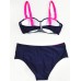 Sexy Patchwork Backless Wirelss Push Up Breathable Bikini Beachwear For Women Sexy Patchwork Backless Wirelss Push Up Breathable Bikini Beachwear For Women