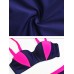 Sexy Patchwork Backless Wirelss Push Up Breathable Bikini Beachwear For Women Sexy Patchwork Backless Wirelss Push Up Breathable Bikini Beachwear For Women