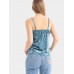 Blue Sexy Velvet Flower Embroidered V-Neck Spaghetti Strap Women Tank Tops Blue Sexy Velvet Flower Embroidered V-Neck Spaghetti Strap Women Tank Tops