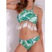 Backless Printed Wireless Halter Elastic Breathable Tankinis Sets Backless Printed Wireless Halter Elastic Breathable Tankinis Sets