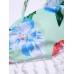 Backless Printed Wireless Halter Elastic Breathable Tankinis Sets Backless Printed Wireless Halter Elastic Breathable Tankinis Sets