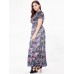 Sexy Floral Women Dress High Waist V-neck Vacation Maxi Dresses Sexy Floral Women Dress High Waist V-neck Vacation Maxi Dresses