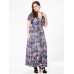 Sexy Floral Women Dress High Waist V-neck Vacation Maxi Dresses Sexy Floral Women Dress High Waist V-neck Vacation Maxi Dresses