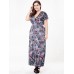 Sexy Floral Women Dress High Waist V-neck Vacation Maxi Dresses Sexy Floral Women Dress High Waist V-neck Vacation Maxi Dresses